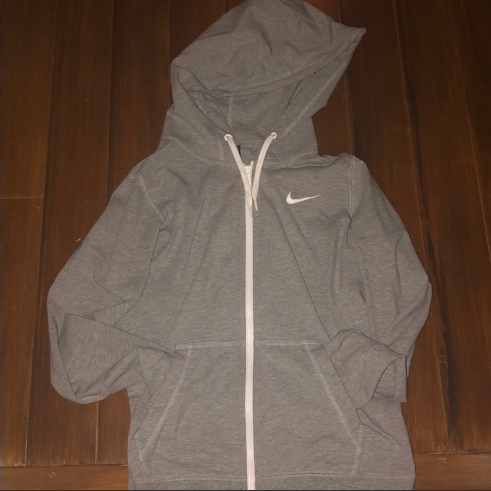 Gray Nike zip up womens jacket medium